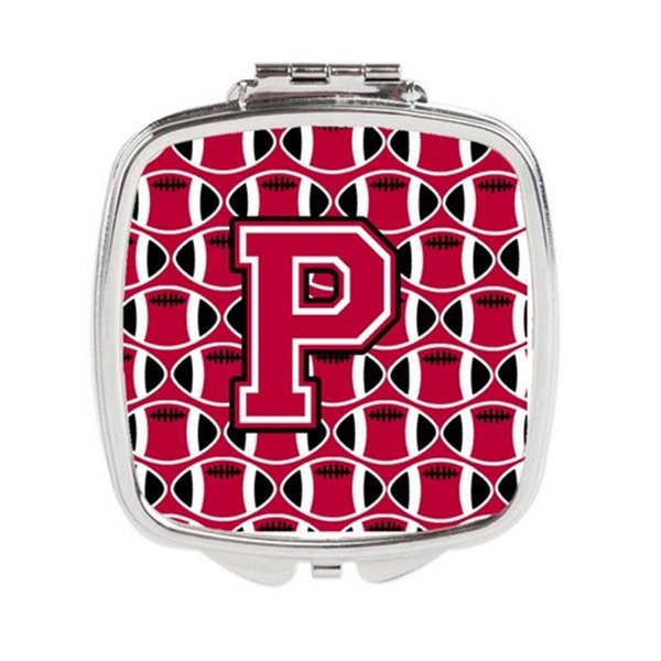 Carolines Treasures Letter P Football Crimson and White Compact Mirror CJ1079-PSCM